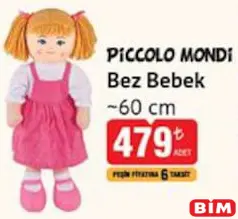 PİCCOLO MONDİ BEZ BEBEK 60 CM